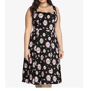 Torrid Floral Skull Swing Dress Size 18